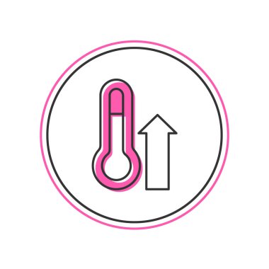 Meteoroloji termometresi doldurulmuş beyaz arkaplanda izole edilmiş ikon. Termometre termometresi sıcak ya da soğuk hava gösteriyor. Vektör
