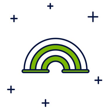 Doldurulmuş Gökkuşağı simgesi beyaz arkaplanda izole edildi. Vektör