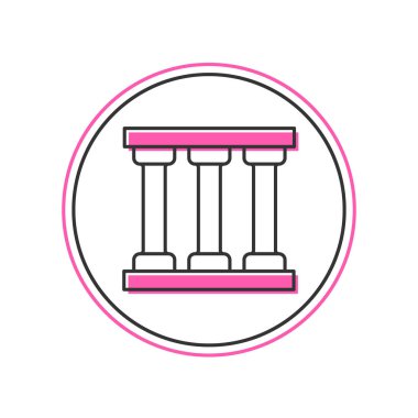 Doldurulmuş ana hatlı pencere simgesi beyaz arkaplanda izole edildi. Vektör