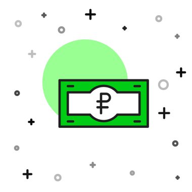 Beyaz arka planda izole edilmiş Rus ruble banknot simgesi. Vektör