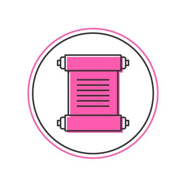 Beyaz arkaplanda izole edilmiş özet, kağıt, parşömen, kaydırma simgesi. Vektör