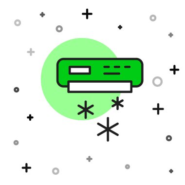 Filled outline Air conditioner icon isolated on white background. Split system air conditioning. Cool and cold climate control system. Vector.