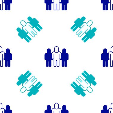 Mavi Proje takım taban simgesi beyaz arka planda izole edilmiş kusursuz desen. İş analizi ve planlama, danışmanlık, takım çalışması, proje yönetimi. Geliştiriciler. Vektör