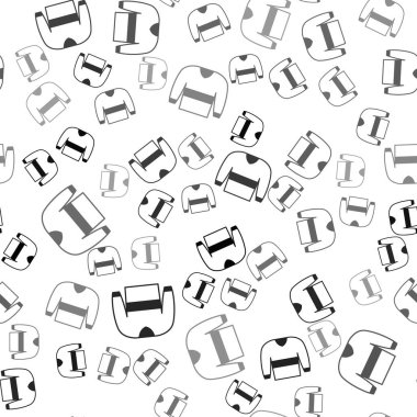 Siyah süveter simgesi beyaz arkaplanda izole edilmiş kusursuz desen. Kazak ikonu. Kazak tabelası. Vektör