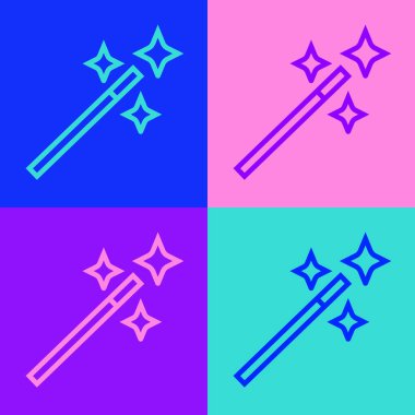 Pop sanat çizgisi Resim rötuşlama ikonu renk arkaplan izole. Fotoğrafçı, fotoğrafçılık, rötuş ikonu. Vektör