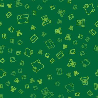 Set line Papyrus scroll, Map of Egypt and Eye Horus on papyrus on seamless pattern. Vector