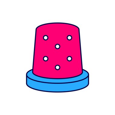 Dikiş simgesi için yüksük beyaz arkaplanda izole edildi. Vektör.