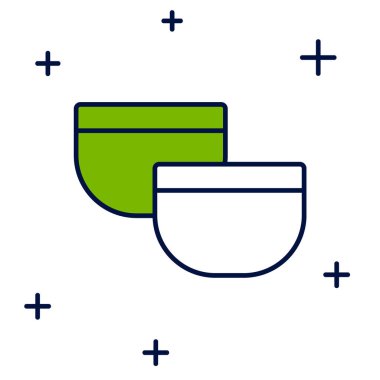 Beyaz arka planda izole edilmiş geleneksel Çin çay seremonisi ikonu. Fincanlı çaydanlık. Vektör.