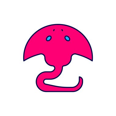 Filled outline Stingray icon isolated on white background. Vector.