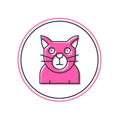 Filled outline Cat icon isolated on white background. Animal symbol. Happy Halloween party. Vector.