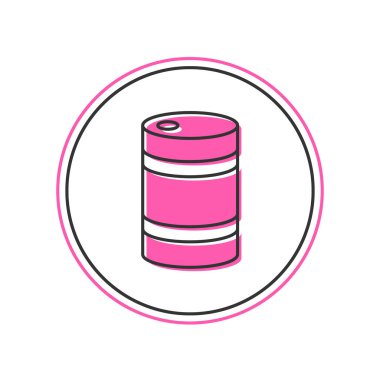 Metal bira fıçısı ikonu beyaz arka planda izole edildi. Vektör.