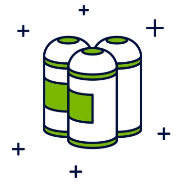 Beyaz arkaplanda izole edilmiş ana hatlı boya spreyi ikonu. Vektör.