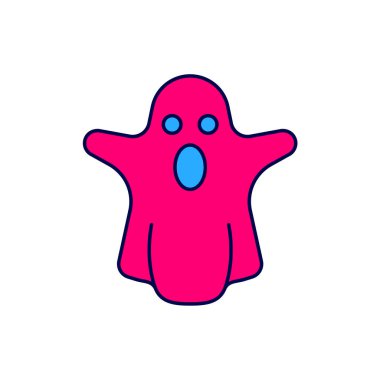 Doldurulmuş Hayalet simgesi beyaz arkaplanda izole edildi. Mutlu Cadılar Bayramı Partisi. Vektör.