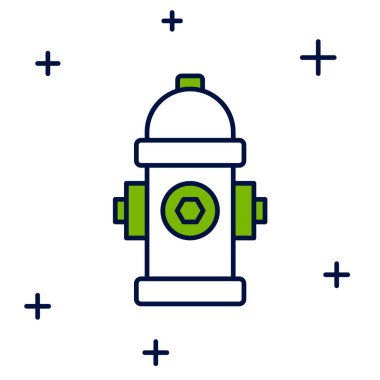 Beyaz arkaplanda izole edilmiş ana hatlı yangın musluğu simgesi. Vektör.