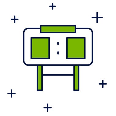 Doldurulmuş Sport mekanik skorbordu ve sonuç simgesi beyaz arkaplanda izole edildi. Vektör.