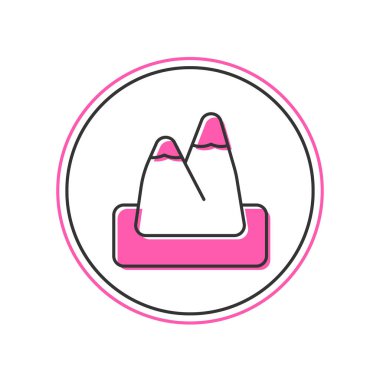 Filled outline Mountains icon isolated on white background. Symbol of victory or success concept. Vector.