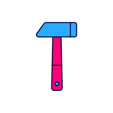 Doldurulmuş Çekiç simgesi beyaz arkaplanda izole edildi. Tamir için bir araç. Vektör.