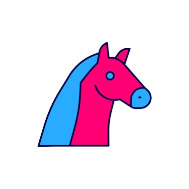 Filled outline Horse icon isolated on white background. Animal symbol. Vector.