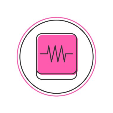 Filled outline Resistor in electronic circuit icon isolated on white background. Vector.