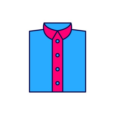 Filled outline Shirt icon isolated on white background. T-shirt. Vector.