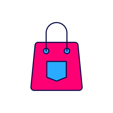 Filled outline Handbag icon isolated on white background. Female handbag sign. Glamour casual baggage symbol. Vector.