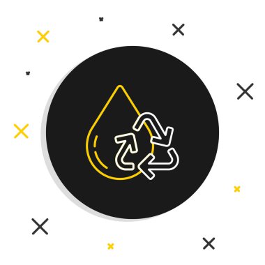 Beyaz arkaplanda izole edilmiş temiz su simgesini geri dönüştür. İşaret geri dönüşümlü bir damla su. Renkli taslak konsepti. Vektör