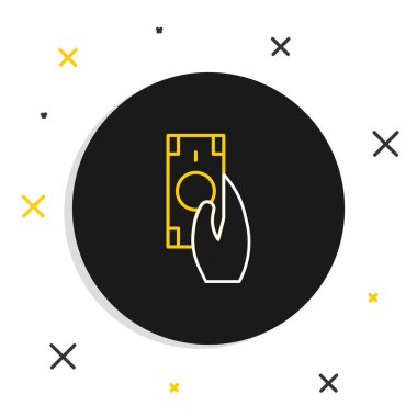 Hat Hızlı Ödemeler simgesi beyaz arkaplanda izole edildi. Hızlı para transferi ödemesi. Finansal hizmetler, hızlı kredi, zaman para, nakit iade konsepti. Renkli taslak konsepti. Vektör