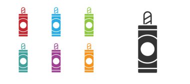 Beyaz arkaplanda siyah havai fişek simgesi izole edildi. Eğlence partisi anlayışı. Patlayıcı havai fişek sembolü. Simgeleri renklendirin. Vektör.