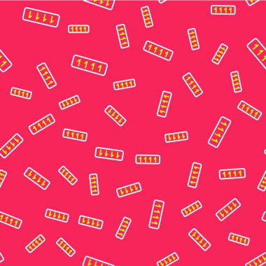 Hat Parola Koruması ve güvenlik erişim simgesi kırmızı arkaplanda izole edilmiş. Güvenlik, güvenlik, koruma, gizlilik kavramı. Vektör