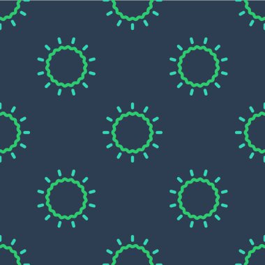 Çizgi Sun simgesi mavi arkaplanda izole edilmiş kusursuz desen. Vektör