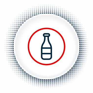 Beyaz arkaplanda çizgi şişe simgesi izole edildi. Renkli taslak konsepti. Vektör