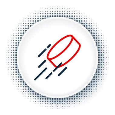 Hat hokeyi diski simgesi beyaz arkaplanda izole edildi. Renkli taslak konsepti. Vektör