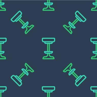 Çizgi Sandalyesi ikonu mavi arka planda kusursuz desen izole etti. Vektör