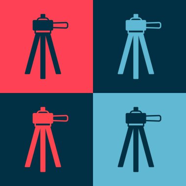 Pop Art Tripod simgesi renk arkaplanında izole edildi. Vektör.