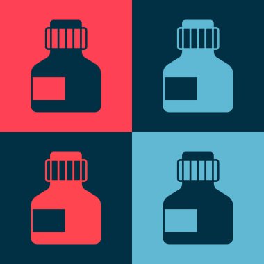 Pop sanat eseri, guaj, kavanoz, renkli arka planda izole edilmiş boya ikonu. Vektör