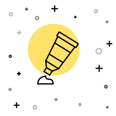 Beyaz arka planda izole edilmiş siyah renkli palet simgesi. Rastgele dinamik şekiller. Vektör