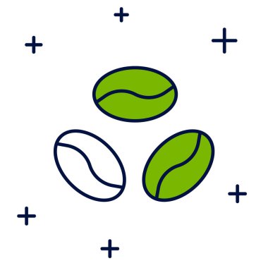 Beyaz arka planda izole edilmiş kahve çekirdeği ikonu. Vektör