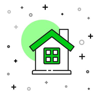 Beyaz arkaplanda izole edilmiş ana hatlı ev simgesi. Ev sembolü. Vektör