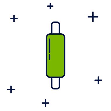 Doldurulmuş Rolling Pin simgesi beyaz arkaplanda izole edildi. Vektör