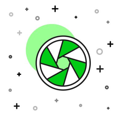 Doldurulmuş ana hat kamera deklanşör simgesi beyaz arkaplanda izole edildi. Vektör