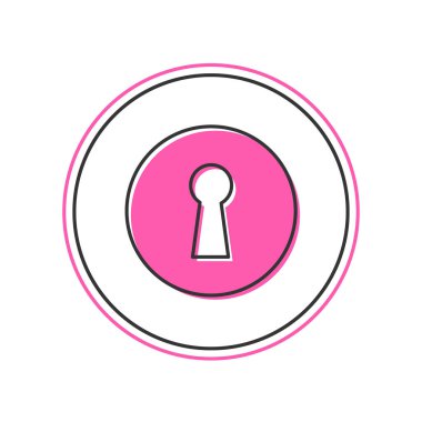 Filled outline Keyhole icon isolated on white background. Key of success solution. Keyhole express the concept of riddle, secret, security.  Vector