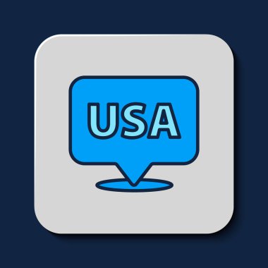 ABD 'nin Bağımsızlık Günü simgesi mavi arka planda izole edildi. 4 Temmuz. Amerika Birleşik Devletleri ülkesi. Vektör