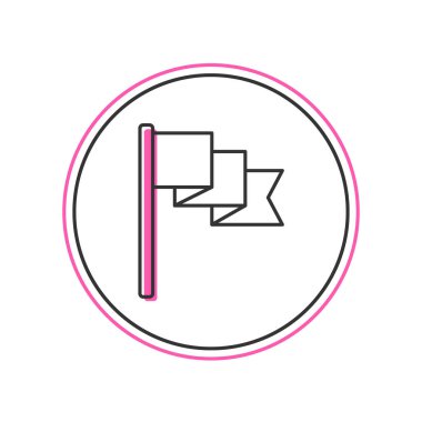 Doldurulmuş ana hatlı bayrak simgesi beyaz arkaplanda izole edildi. Yer belirleyici sembol. Vektör