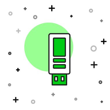 Doldurulmuş USB flash disk simgesi beyaz arkaplanda izole edildi. Vektör