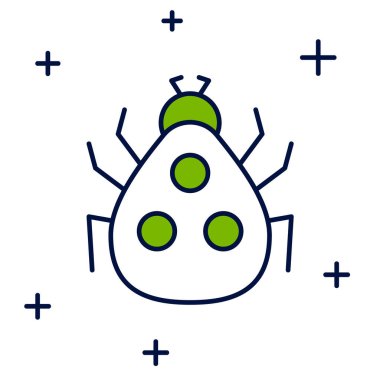 Doldurulmuş uğurböceği simgesi beyaz arkaplanda izole edildi. Vektör