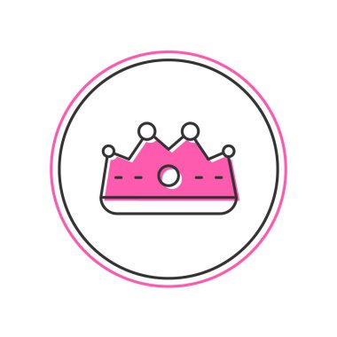 Beyaz arka planda izole edilmiş ana hatları King Crown simgesi. Vektör