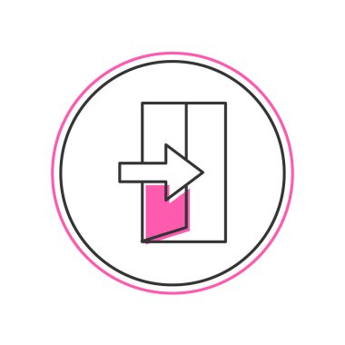 Doldurulmuş Ateş çıkış simgesi beyaz arkaplanda izole edildi. Acil durum ikonunu ateşle. Vektör