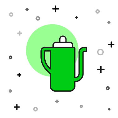 Beyaz arka planda izole edilmiş geleneksel Çin çay seremonisi ikonu. Fincanlı çaydanlık. Vektör.