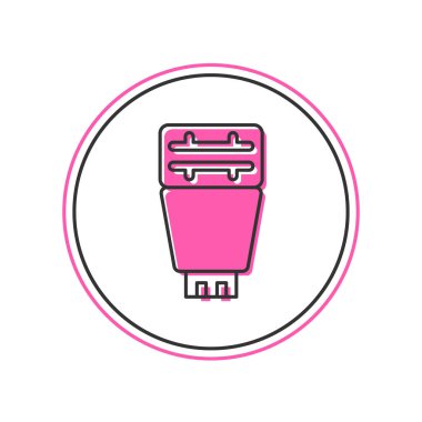 Beyaz arkaplanda izole edilmiş ana hatlı fotoğraf makinesi flaş simgesi. Vektör.