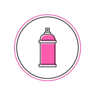 Beyaz arkaplanda izole edilmiş ana hatlı boya spreyi ikonu. Vektör.